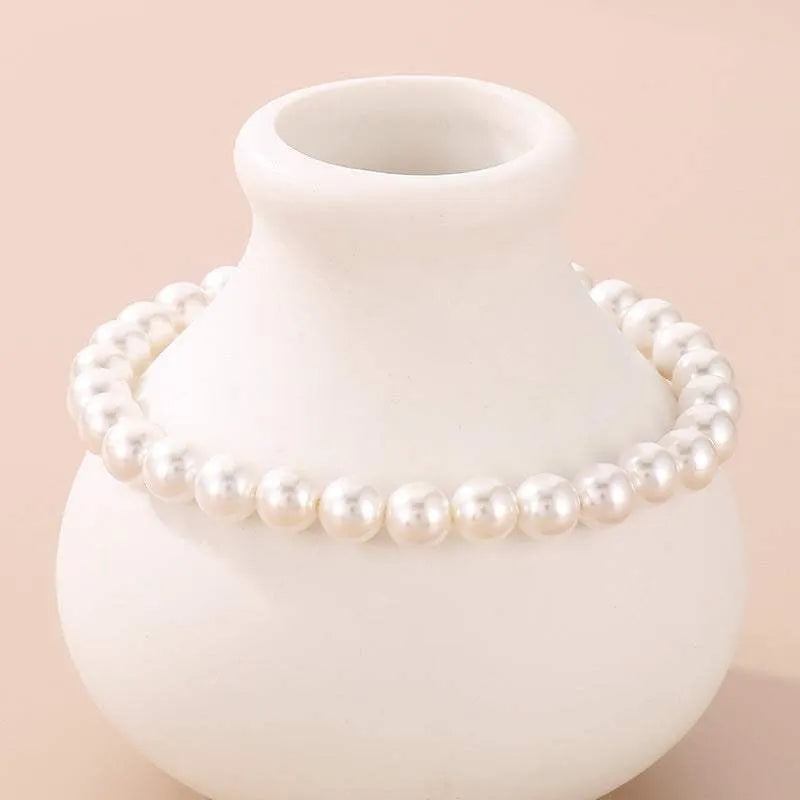 Stainless Steel Shell Pearl Bead Bracelet White One Size Bracelets - Tophatter Daily Deals